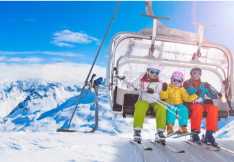 Kids on Ski lift