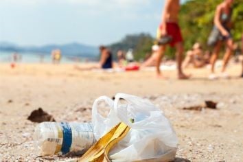 rubbish on beach