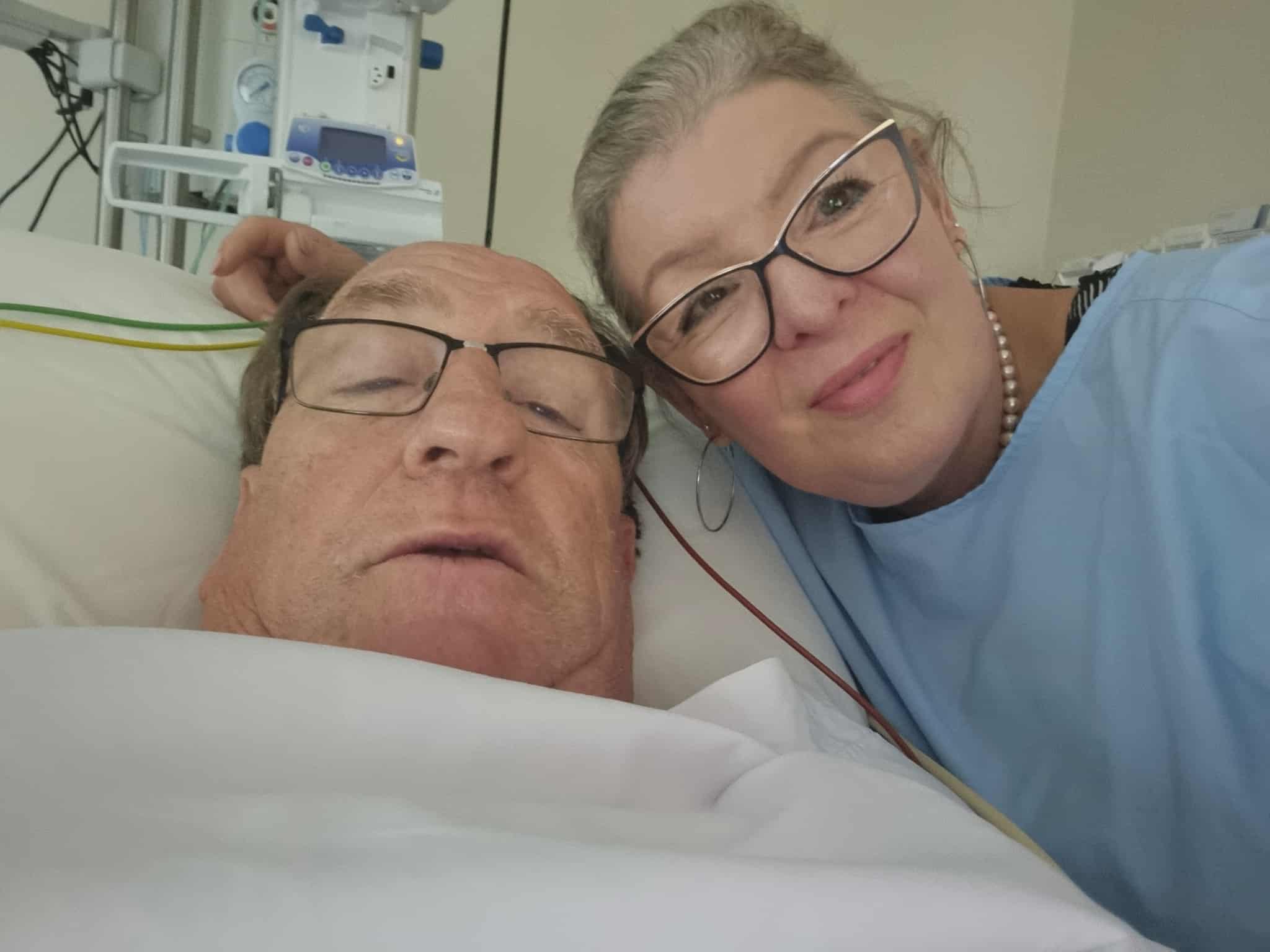 Ernie and Victoria in hospital