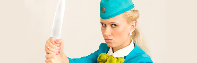 Air hostess looking angry 