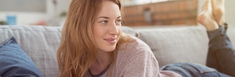 Woman on couch