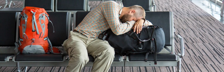 Man waiting for plane 