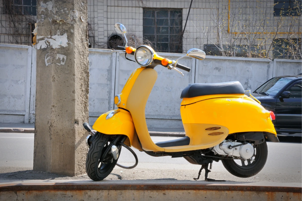 yellow scooter