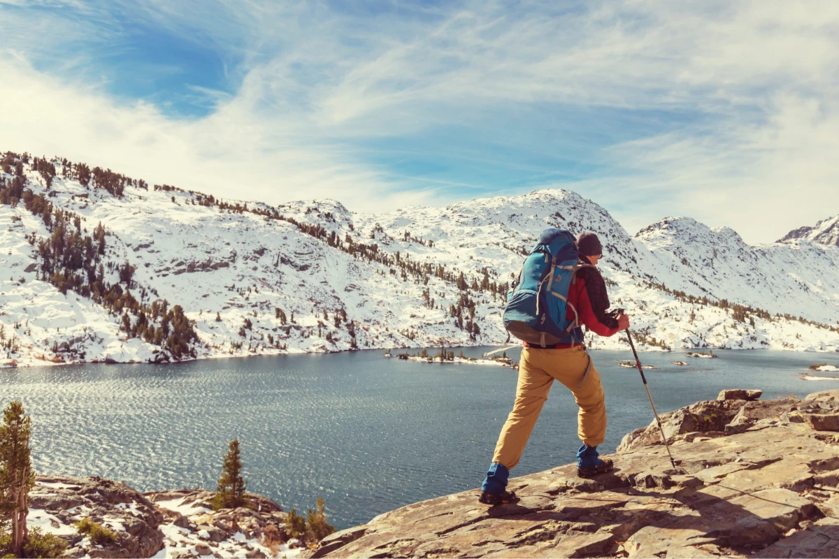 person backpacking in the us