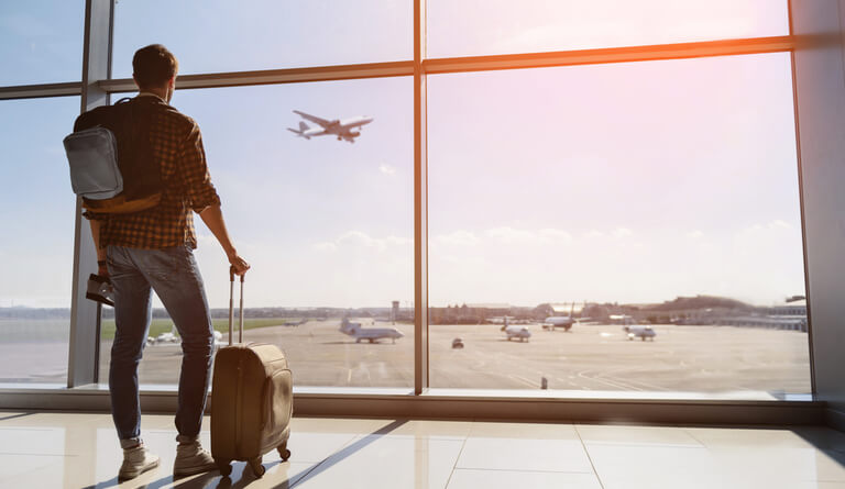 man travelling