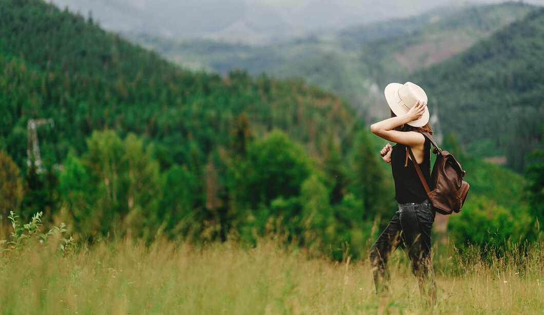 woman in the fields